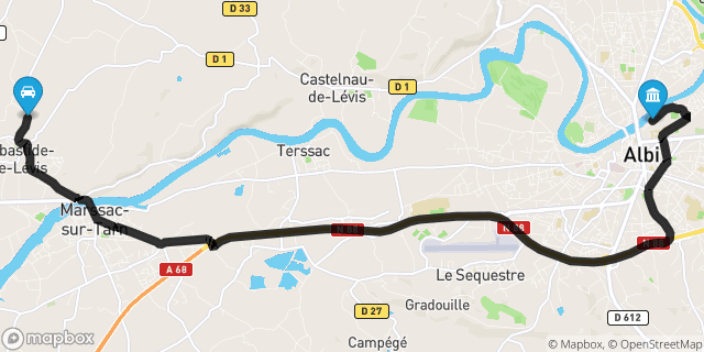 Itinéraire vers Albi