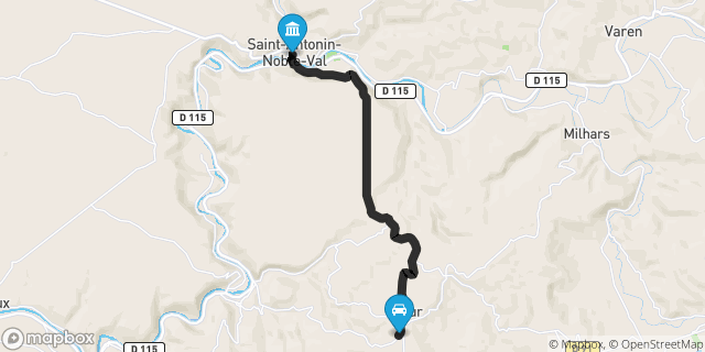 Itinéraire vers Saint-Antonin-Noble-Val