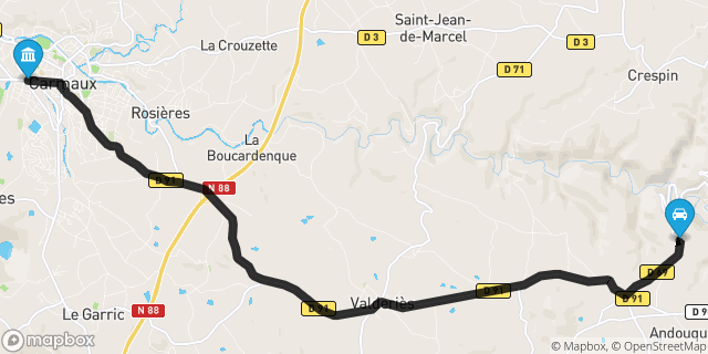 Itinéraire vers Carmaux