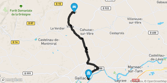 Itinéraire vers Gaillac