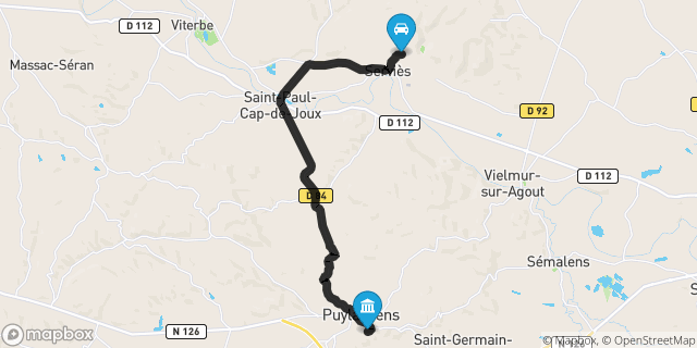 Itinéraire vers Puylaurens