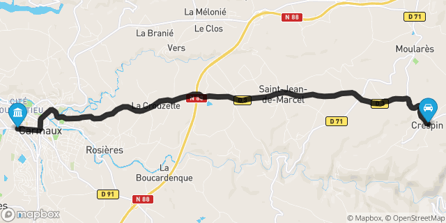 Itinéraire vers Carmaux