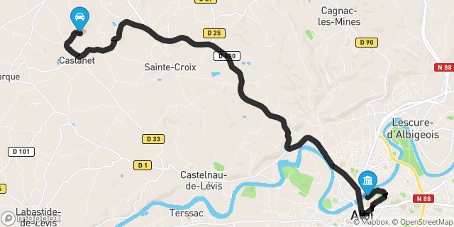 Itinéraire vers Albi
