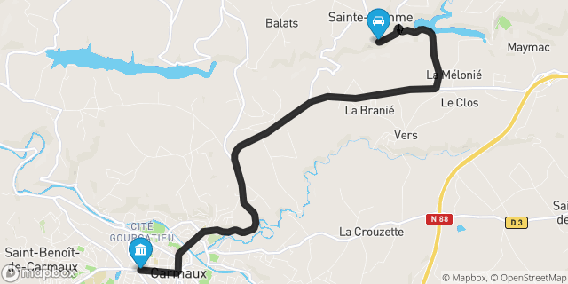 Itinéraire vers Carmaux