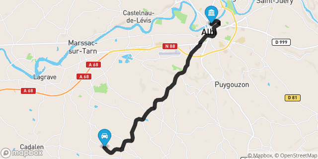 Itinéraire vers Albi