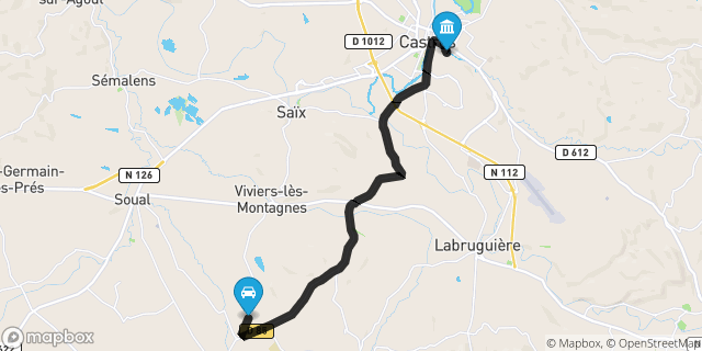 Itinéraire vers Castres