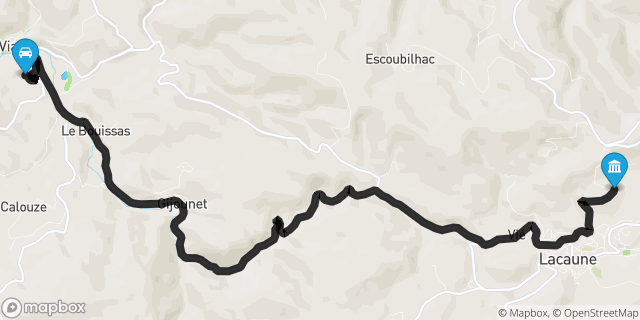 Itinéraire vers Lacaune