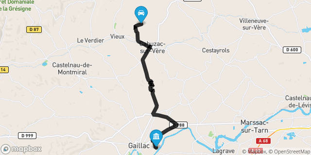 Itinéraire vers Gaillac