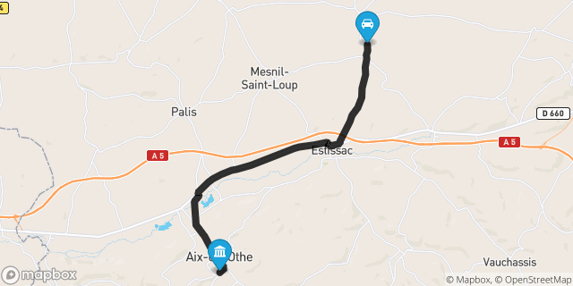 Itinéraire vers Aix-en-Othe