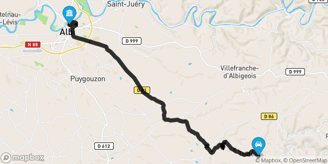 Itinéraire vers Albi