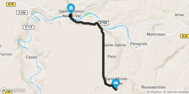 Itinéraire vers Saint-Antonin-Noble-Val