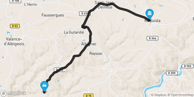 Itinéraire vers Réquista