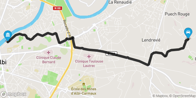 Itinéraire vers Albi