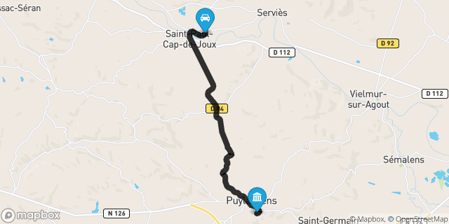 Itinéraire vers Puylaurens