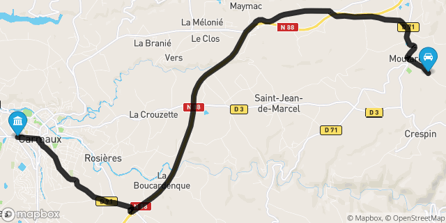 Itinéraire vers Carmaux