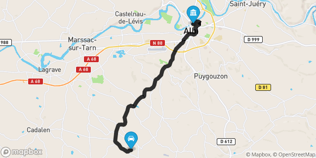 Itinéraire vers Albi