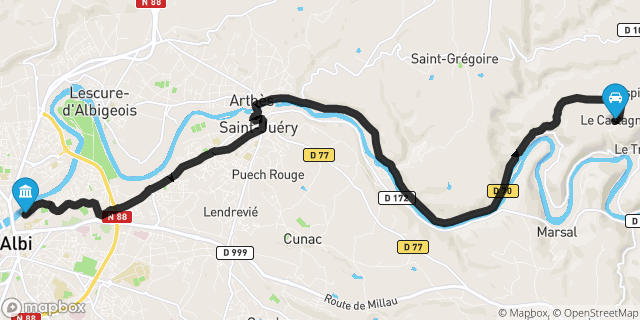 Itinéraire vers Albi