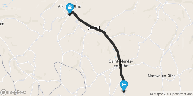Itinéraire vers Aix-en-Othe