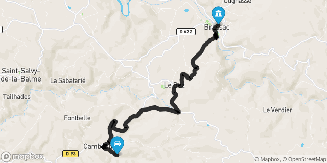 Itinéraire vers Brassac