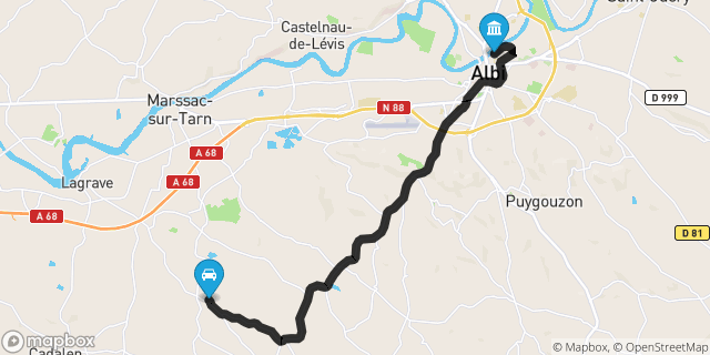 Itinéraire vers Albi