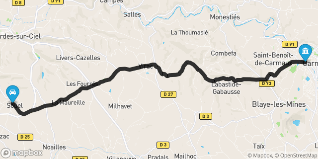 Itinéraire vers Carmaux