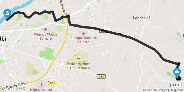 Itinéraire vers Albi