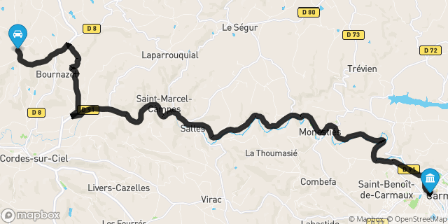 Itinéraire vers Carmaux