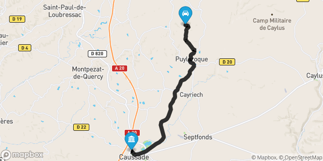 Itinéraire vers Caussade