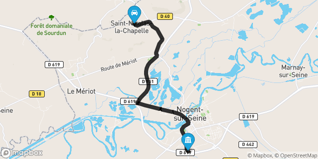 Itinéraire vers Nogent-sur-Seine
