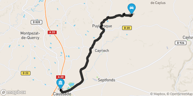 Itinéraire vers Caussade