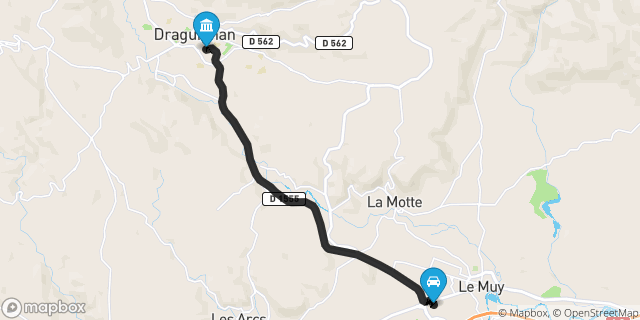 Itinéraire vers Draguignan