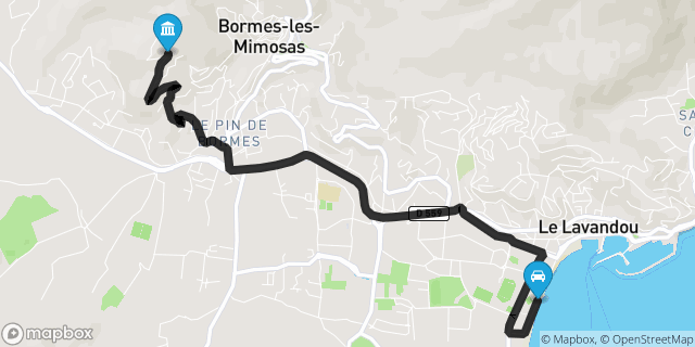 Itinéraire vers Bormes-les-Mimosas