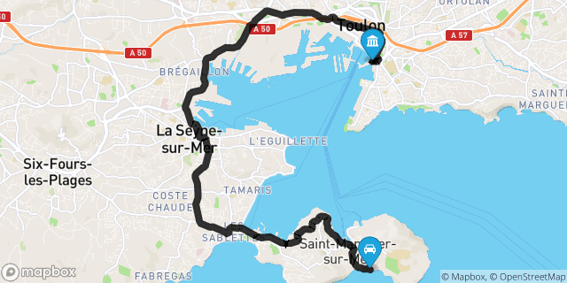Itinéraire vers Toulon