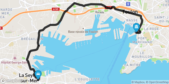 Itinéraire vers Toulon
