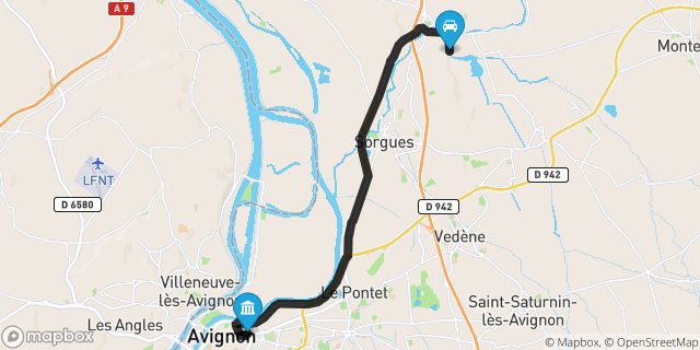 Itinéraire vers Avignon
