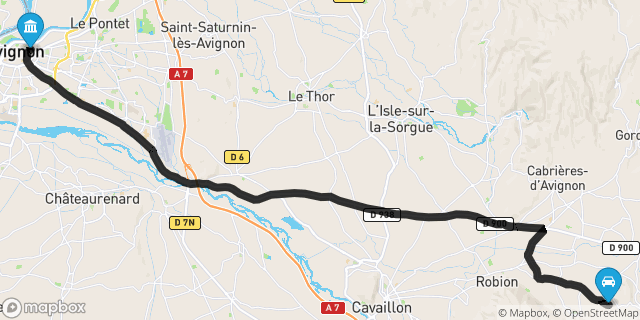 Itinéraire vers Avignon
