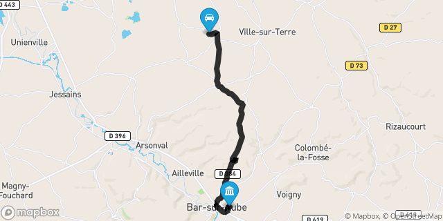 Itinéraire vers Bar-sur-Aube