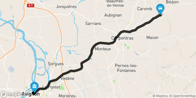 Itinéraire vers Avignon