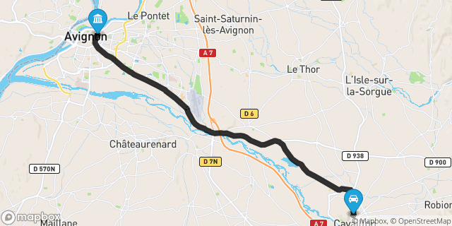 Itinéraire vers Avignon