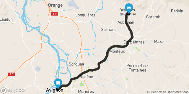 Itinéraire vers Avignon