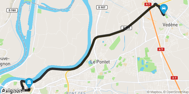 Itinéraire vers Avignon