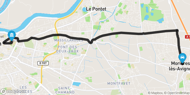 Itinéraire vers Avignon