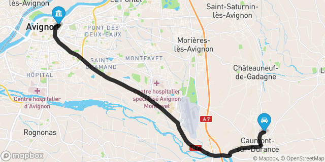 Itinéraire vers Avignon