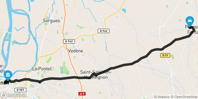 Itinéraire vers Avignon