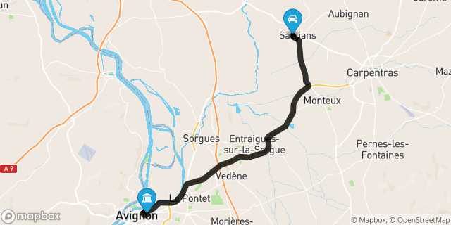 Itinéraire vers Avignon