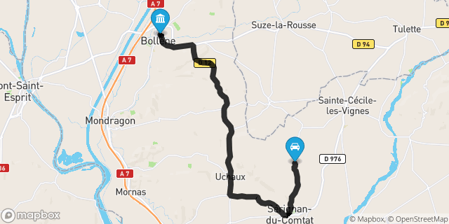 Itinéraire vers Bollène