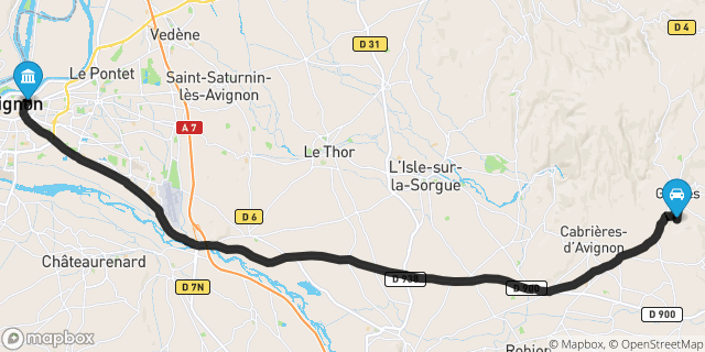 Itinéraire vers Avignon