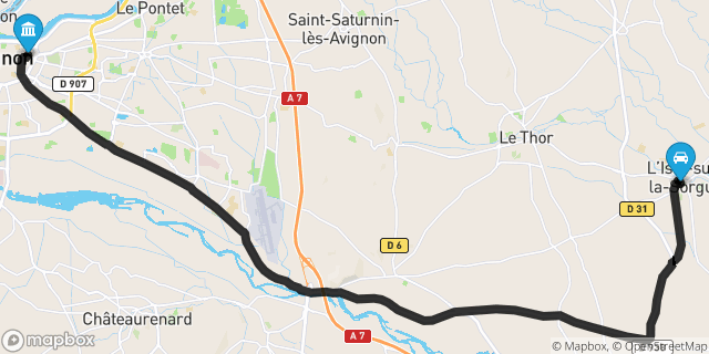 Itinéraire vers Avignon