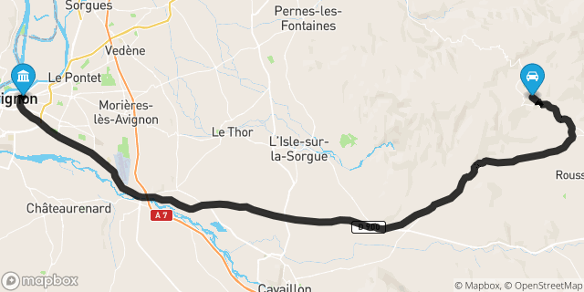Itinéraire vers Avignon