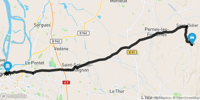 Itinéraire vers Avignon